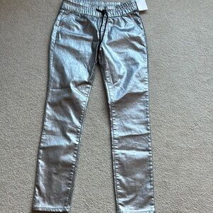 NWT Juicy Couture Easy Skinny Drawstring Metallic Pants Joggers 26